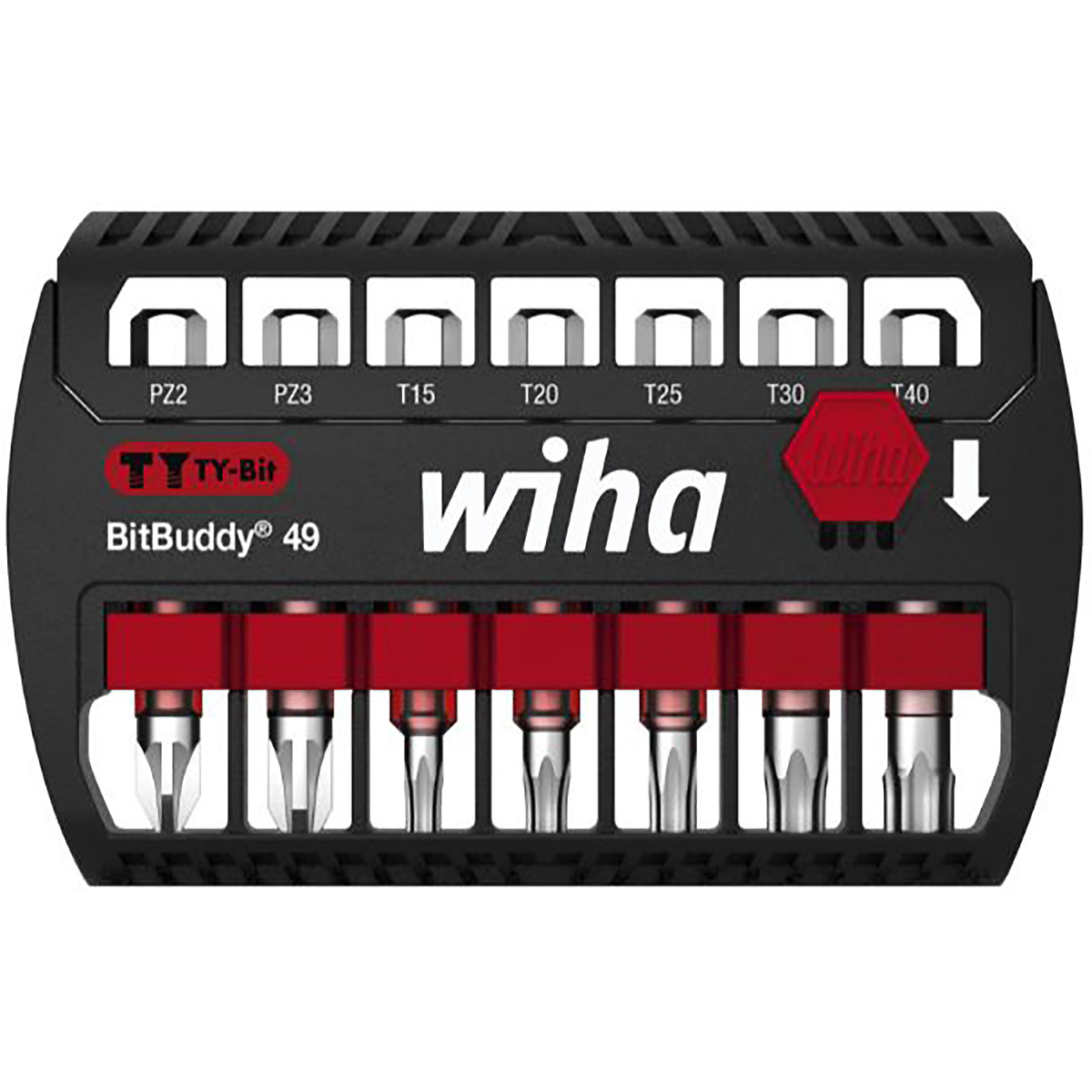 Wiha Bit Set BitBuddy TY-Bit 49 mm Pozidriv, TORX 7-teilges Set 1/4 zoll E6,3