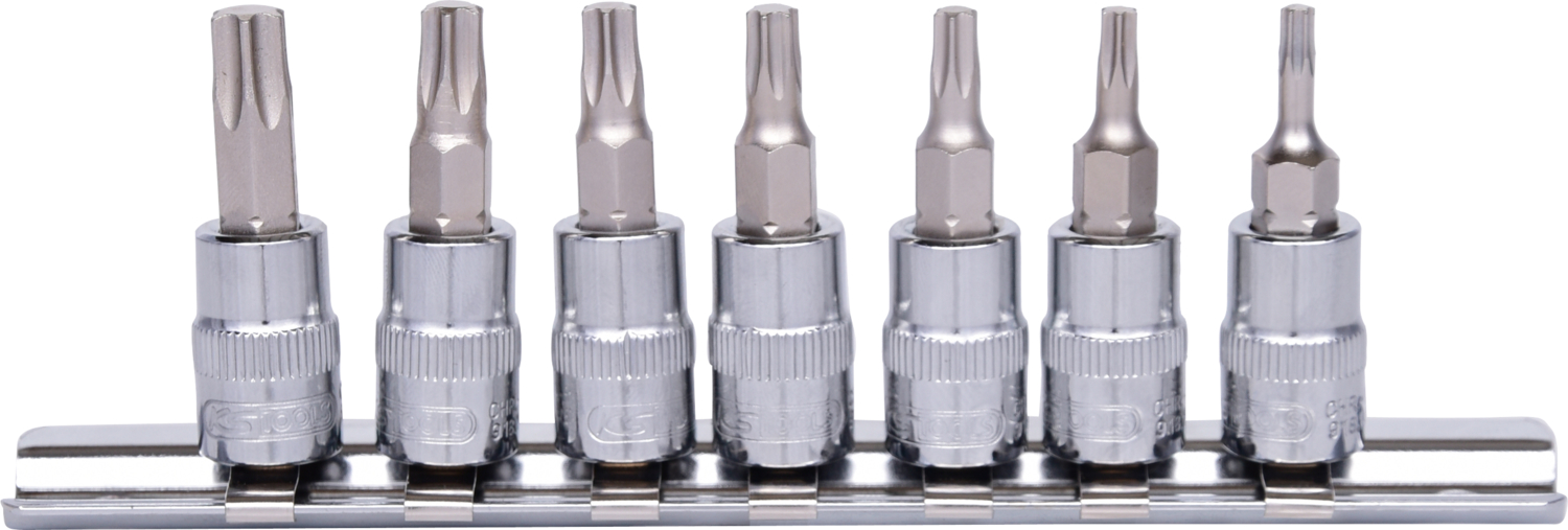 KS Tools 1/4" CHROMEplus Bit-Stecknuss-Satz Torx, 7-tlg, T10-T40