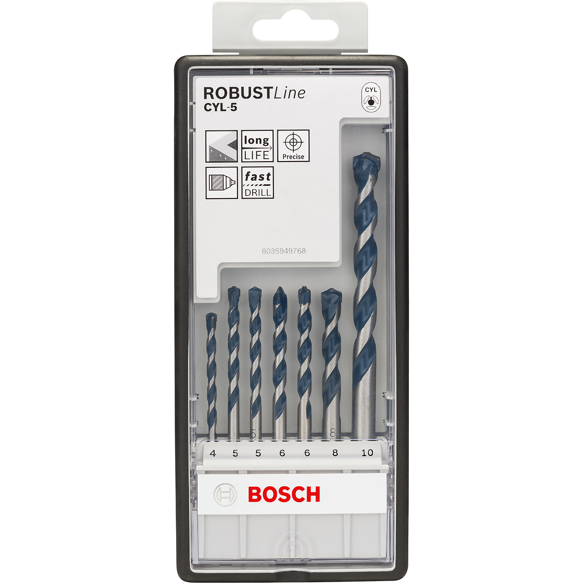 Bosch Betonbohrer-Robust-Line-Set CYL-5, Blue Granite, 7-teilig, 4 - 10 mm