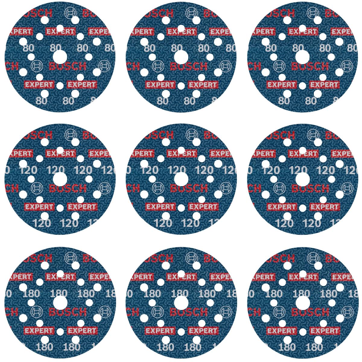 Bosch EXPERT O780 Folienschleifscheiben 125 mm, 9-teiliges Set