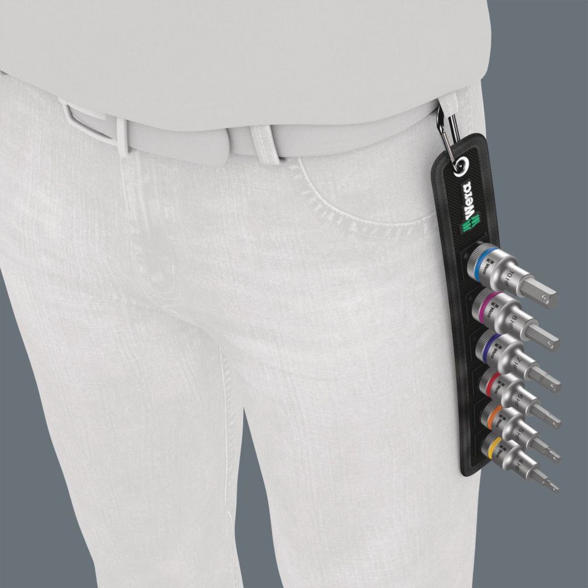 Wera Belt C 2 Zyklop Bitnuss-Satz Innensechskant, mit Haltefunktion, 1/2"-Antrieb, 6-teilig