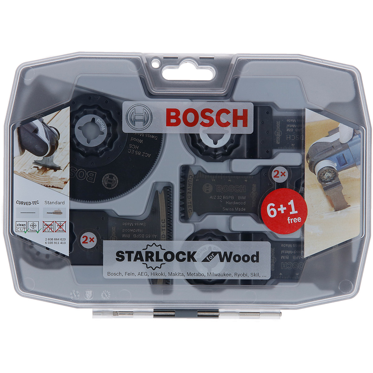Bosch Starlock-Set für Holz, 6+1-teilig