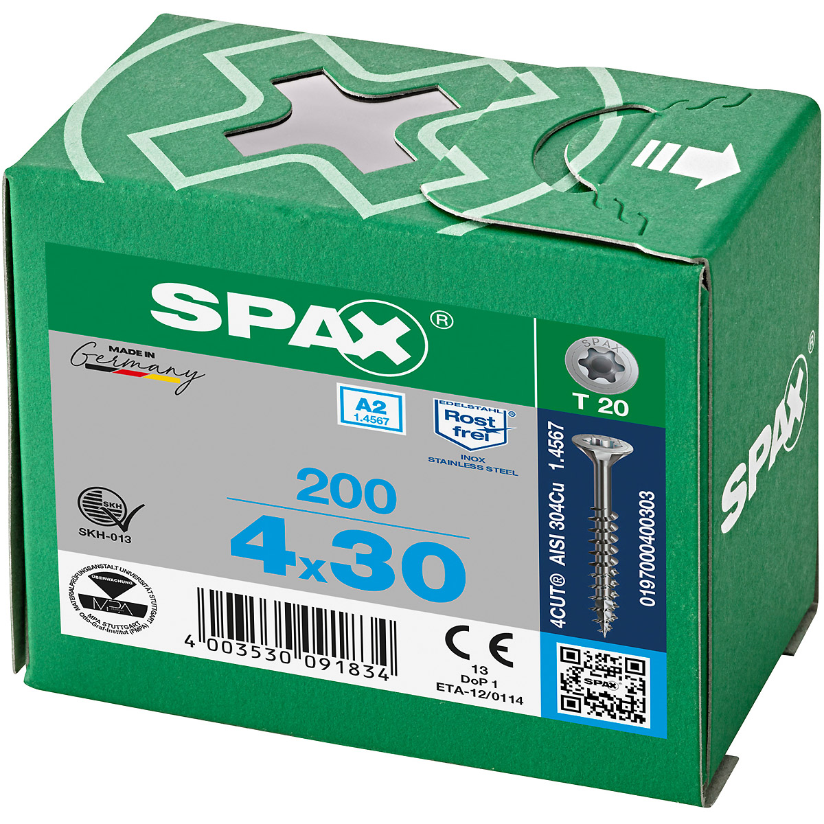 SPAX A2 Senkmultikopf T-Star Plus T20 Teilgewinde, 200 Stück