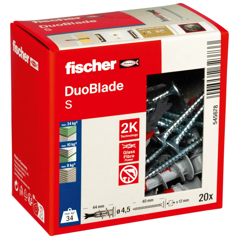 Fischer Gipskartondübel DuoBlade S mit Schraube