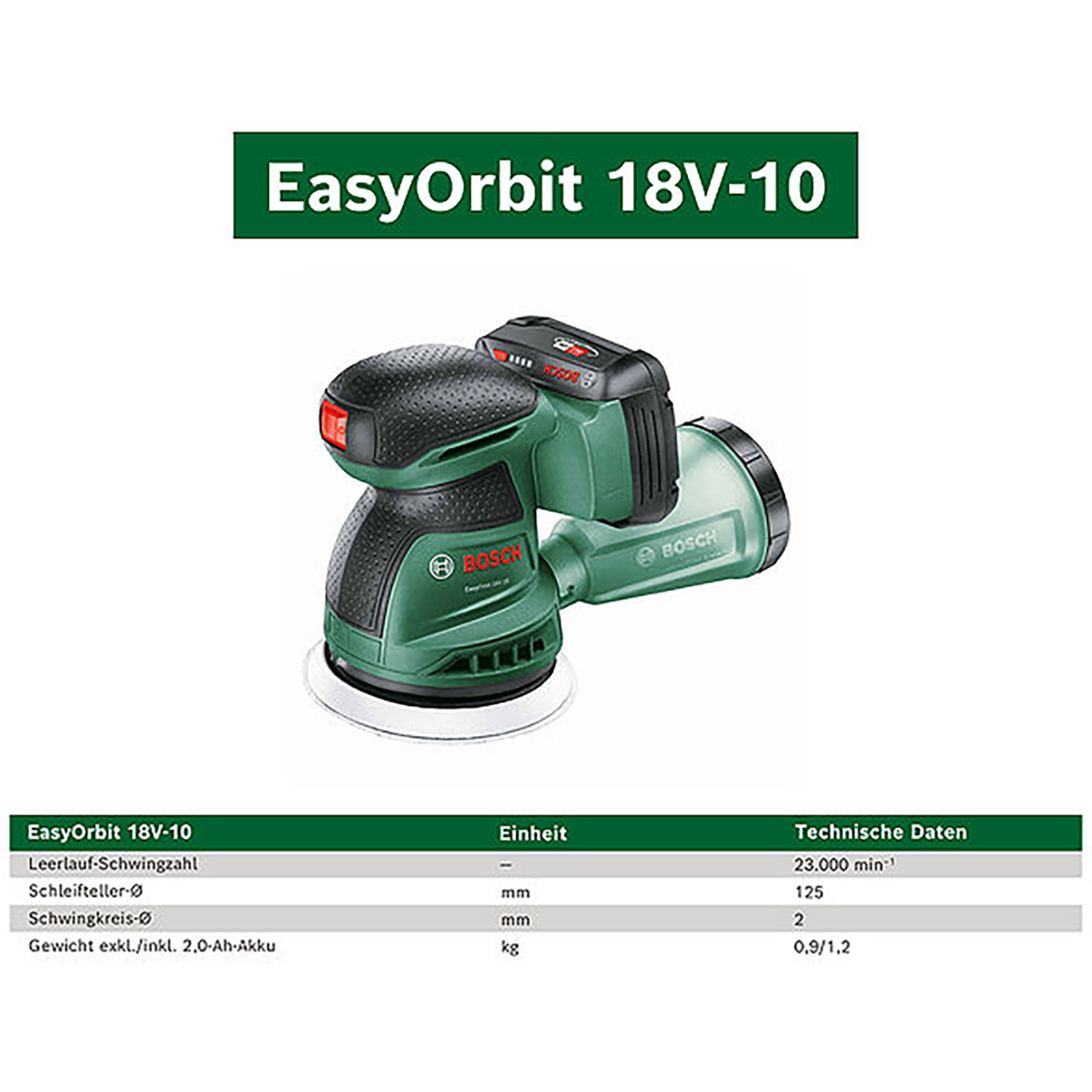 Bosch Akku-Exzenterschleifer EasyOrbit 18V-10