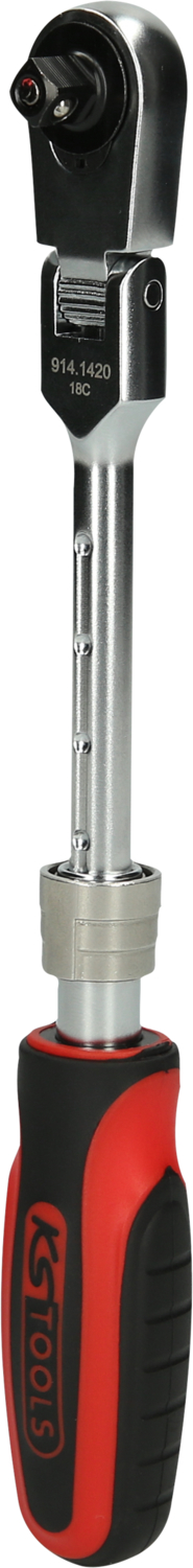 KS Tools 1/4" SlimPOWER Teleskop-Gelenk-Umschaltknarre, 72 Zahn