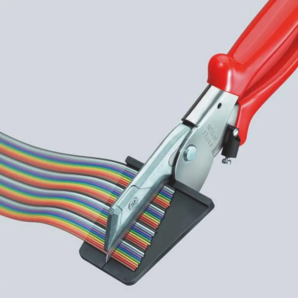 KNIPEX Schneider für Flachbandkabel mit Kunststoff-Hüllen verchromt 215 mm