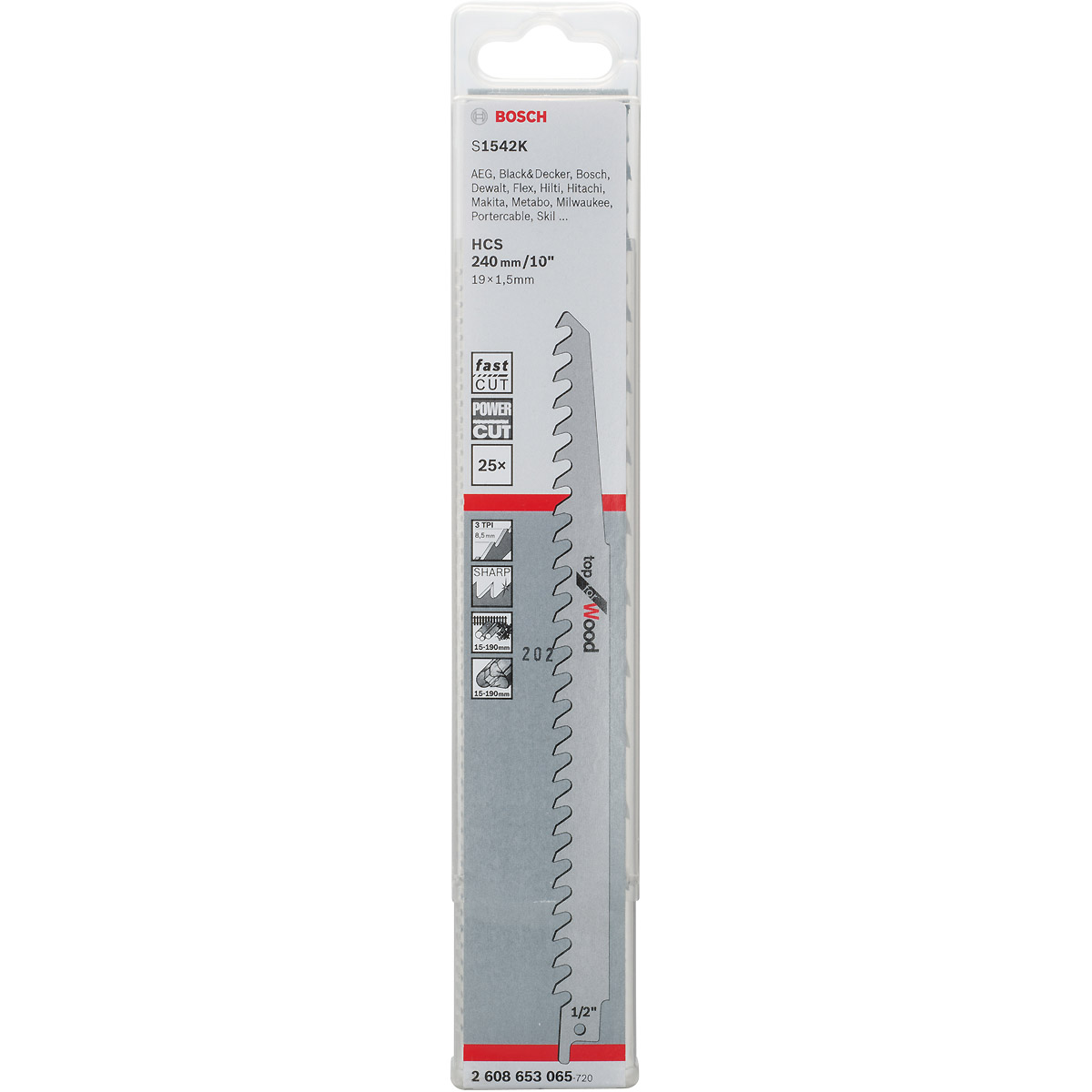 Bosch Säbelsägeblatt S 1542 K, Top for Wood