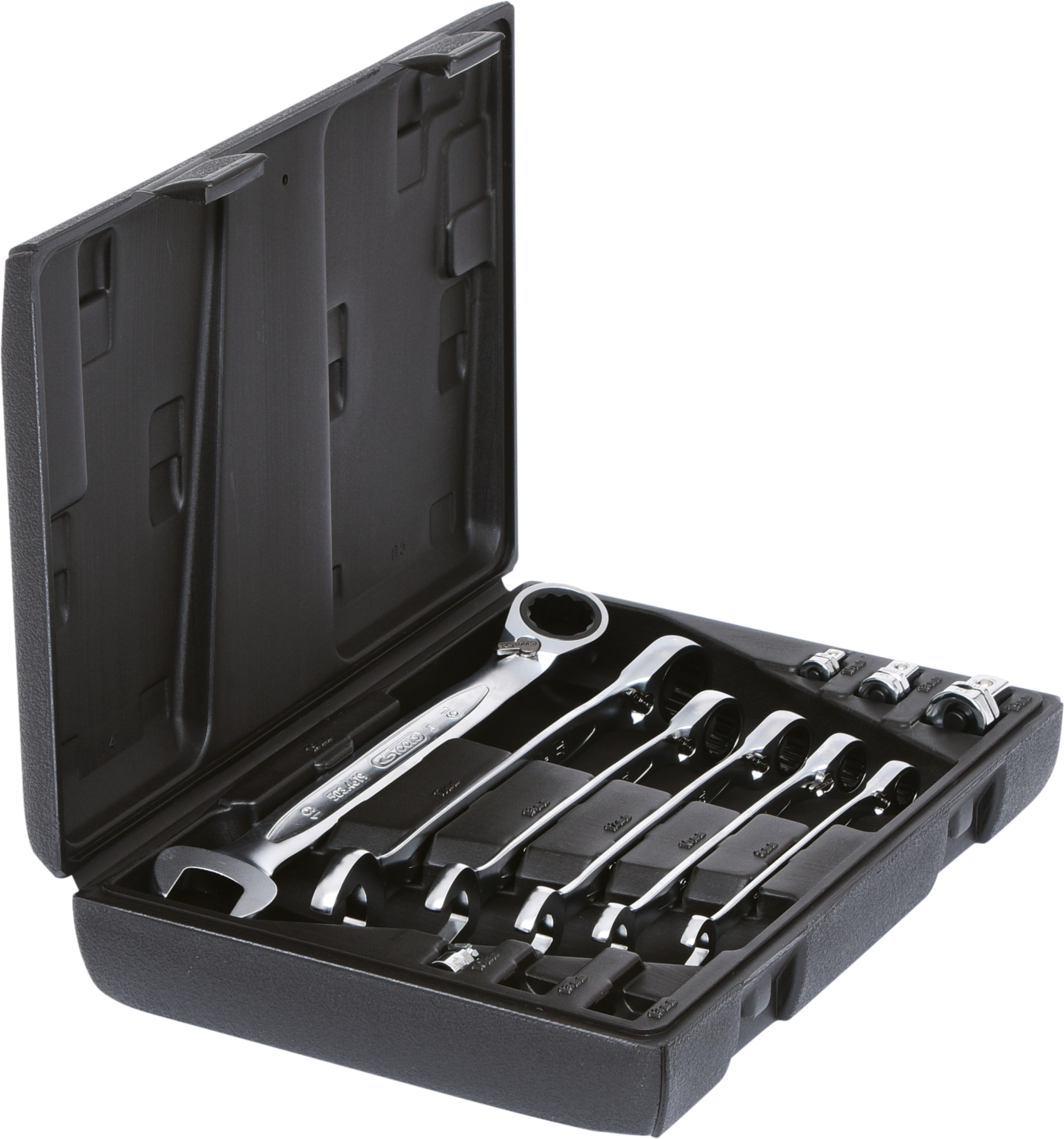 KS Tools GEARplus Ratschenringmaulschlüssel-Satz, umschaltbar,10-tlg