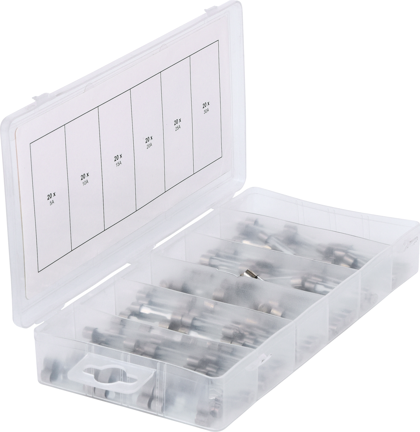 KS Tools Sortiment Glassicherungen, 5-30A, 120-tlg