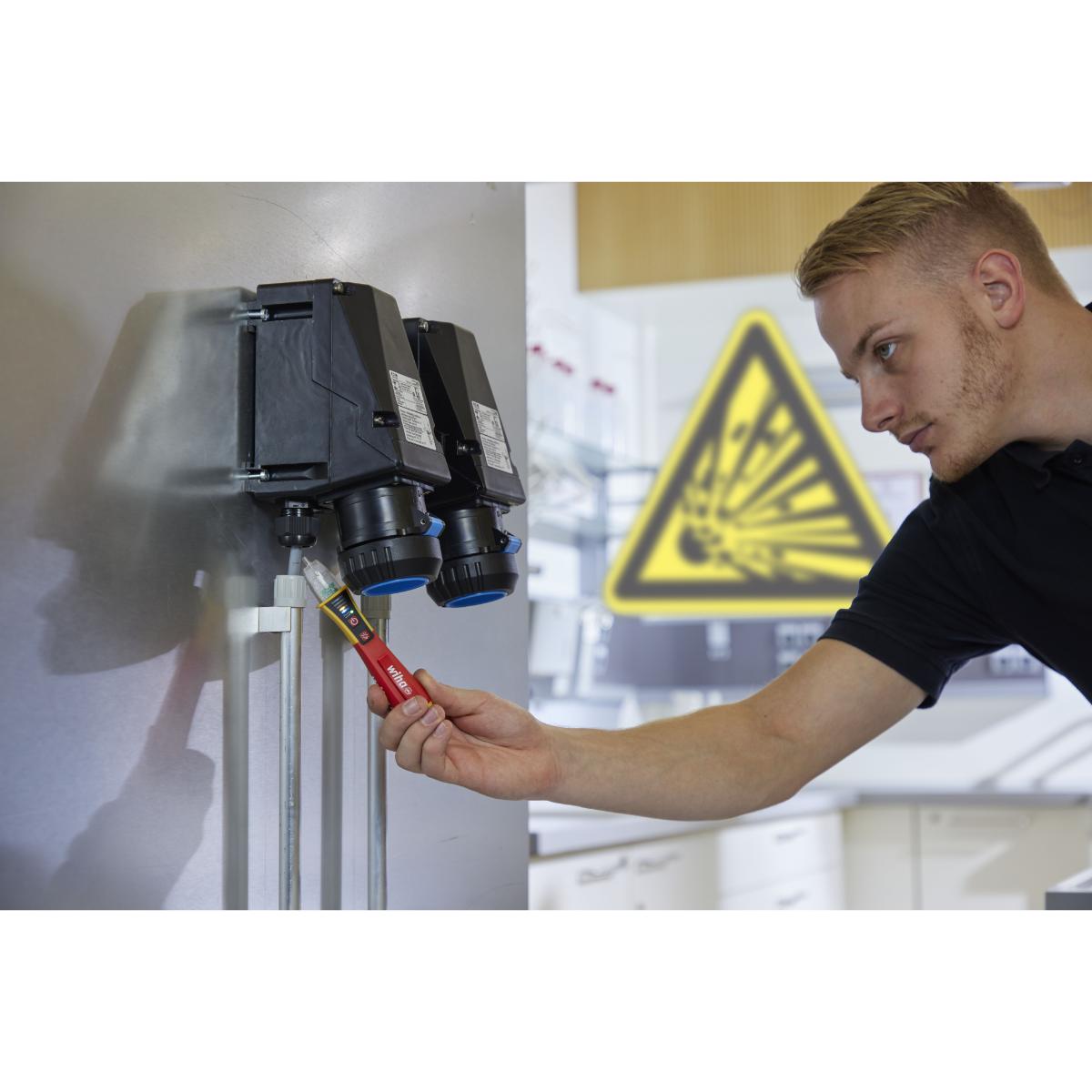 Wiha Spannungsprüfer Volt Detector EX-geschützt, berührungslos, einpolig, 12 – 1.000 V AC mit 2x AAA-Batterien