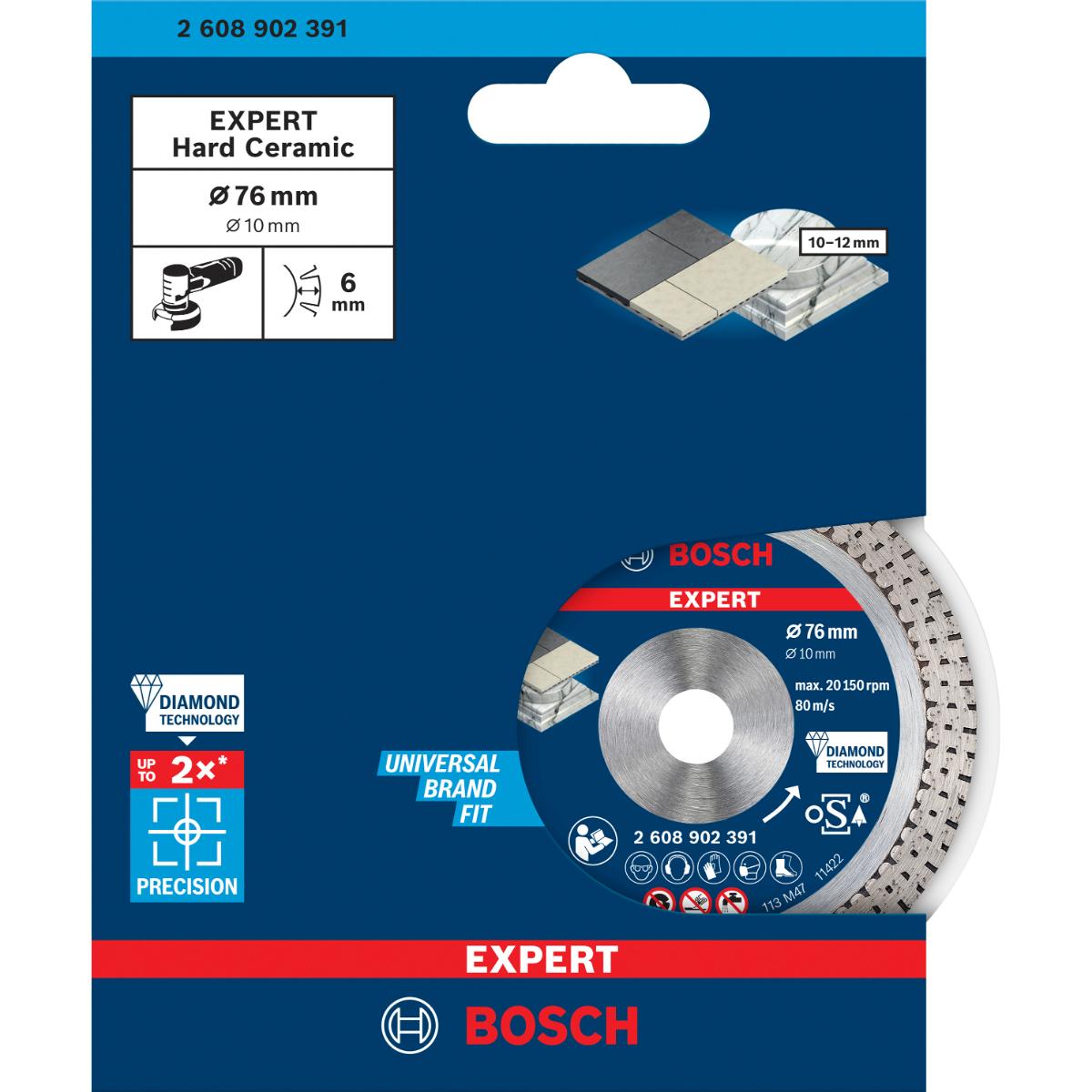 Bosch EXPERT Hard Ceramic 76 mm Diamant-Trennscheibe 76 x 1,5 x 10 mm