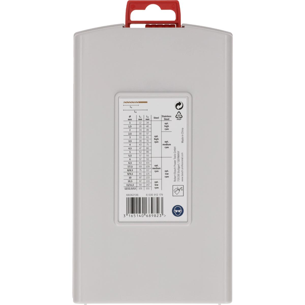 Bosch Metallbohrer-Set HSS-Co (Cobalt-Legierung), ProBox, 25-teilig, DIN 338, 1-13 mm