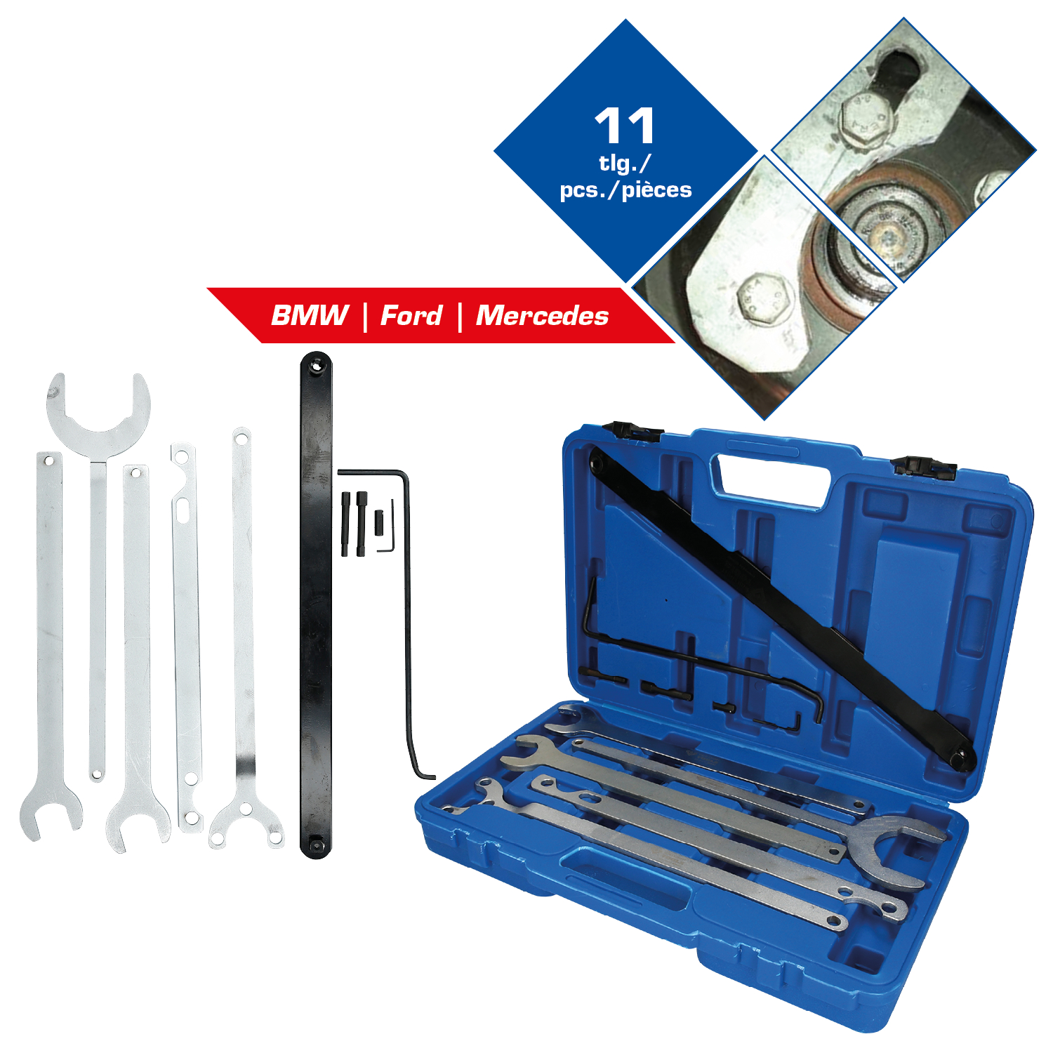 Brilliant Tools Lüfter-Naben-Schlüssel-Satz, 11-tlg - BT521250