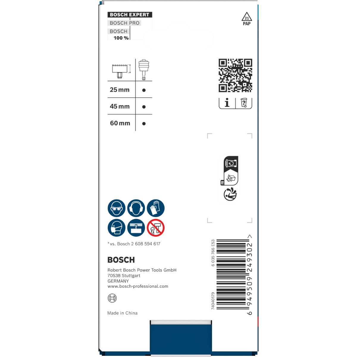 Bosch EXPERT Power Change Plus Lochsägen-Adapter-Verlängerungsstange Sechskantschaft 11 mm, 300 mm