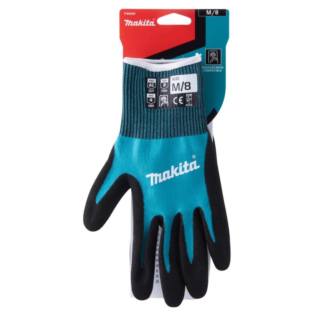 Makita Arbeitshandschuhe - Nitril - Touchscreenfähig - Öl-, Flüssigkeitsbeständig