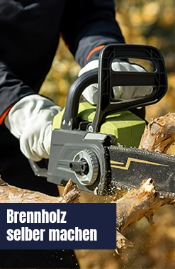 Brennholz mit Kettensäge machen