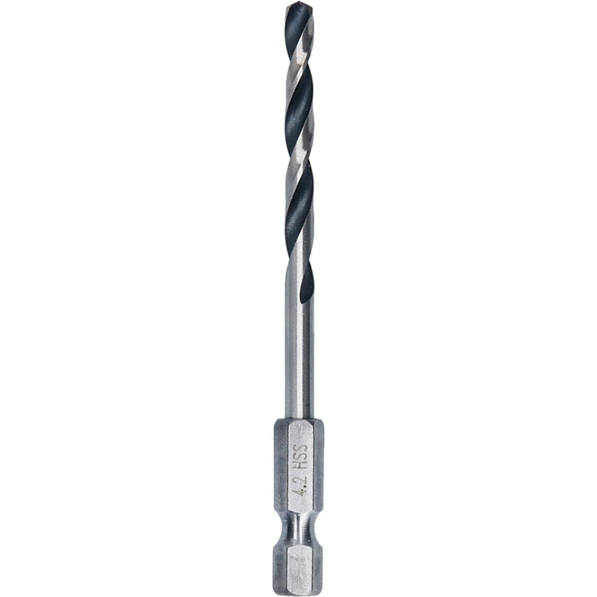 Bosch Metal HSS Spiralbohrer, 4,2 x 43 x 83 mm, HEX 1/4 Schaft