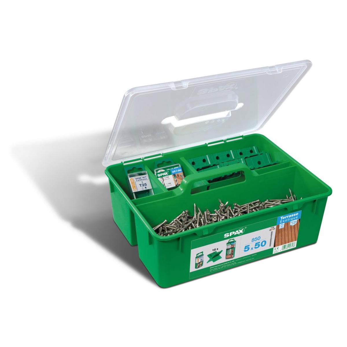 SPAX Green Box Terrasse A2 Zylinderkopf T-Star Plus T25 Fixiergewinde Cut, 850 Stück