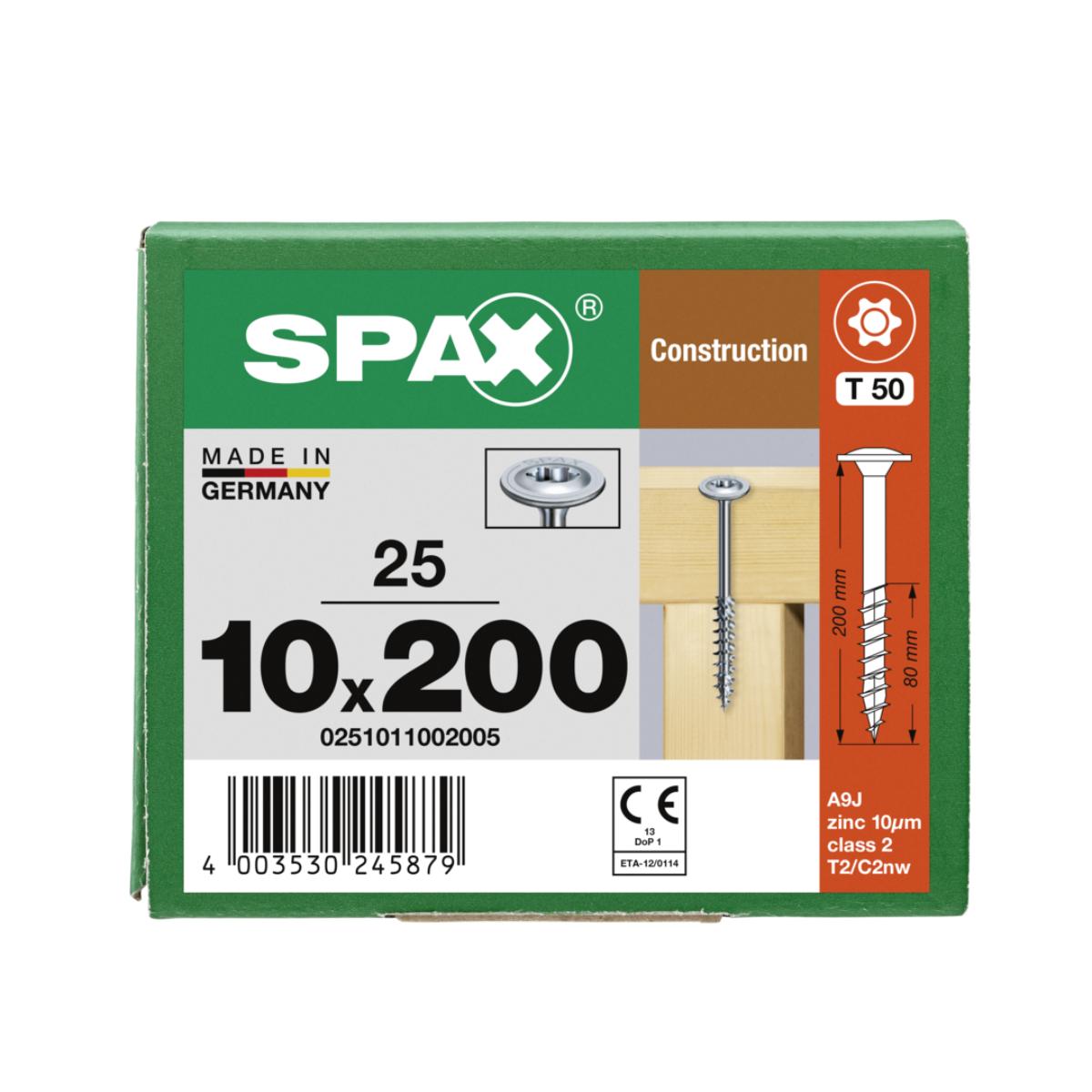 SPAX TELLERKOPF T-STAR PLUS T50 TEILGEWINDE WIROX 25 Stück