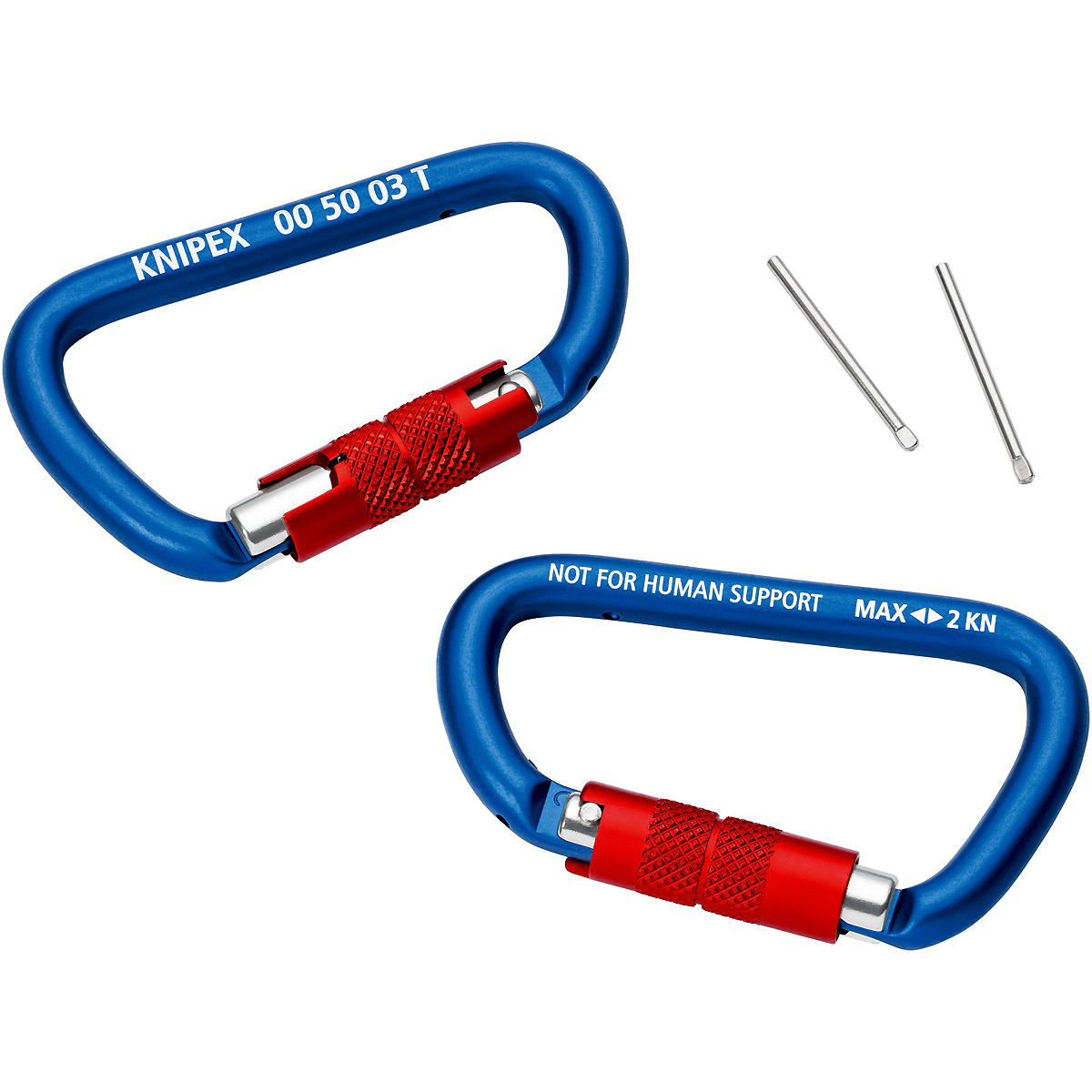 KNIPEX Materialkarabiner 2 Stück 82 mm