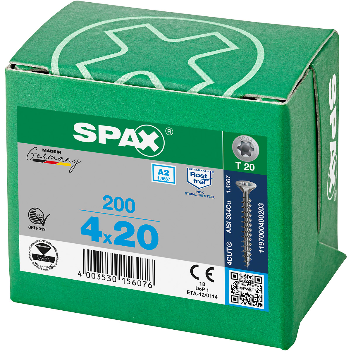 SPAX A2 Senkmultikopf T-Star Plus T20 Vollgewinde, 200 Stück