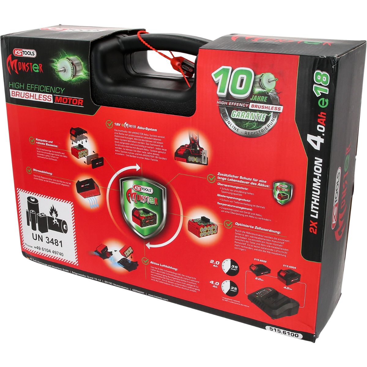 KS Tools eMONSTER 1/2 Zoll Brushless-Akku-Schlag-Schrauber-Satz, 9-tlg
