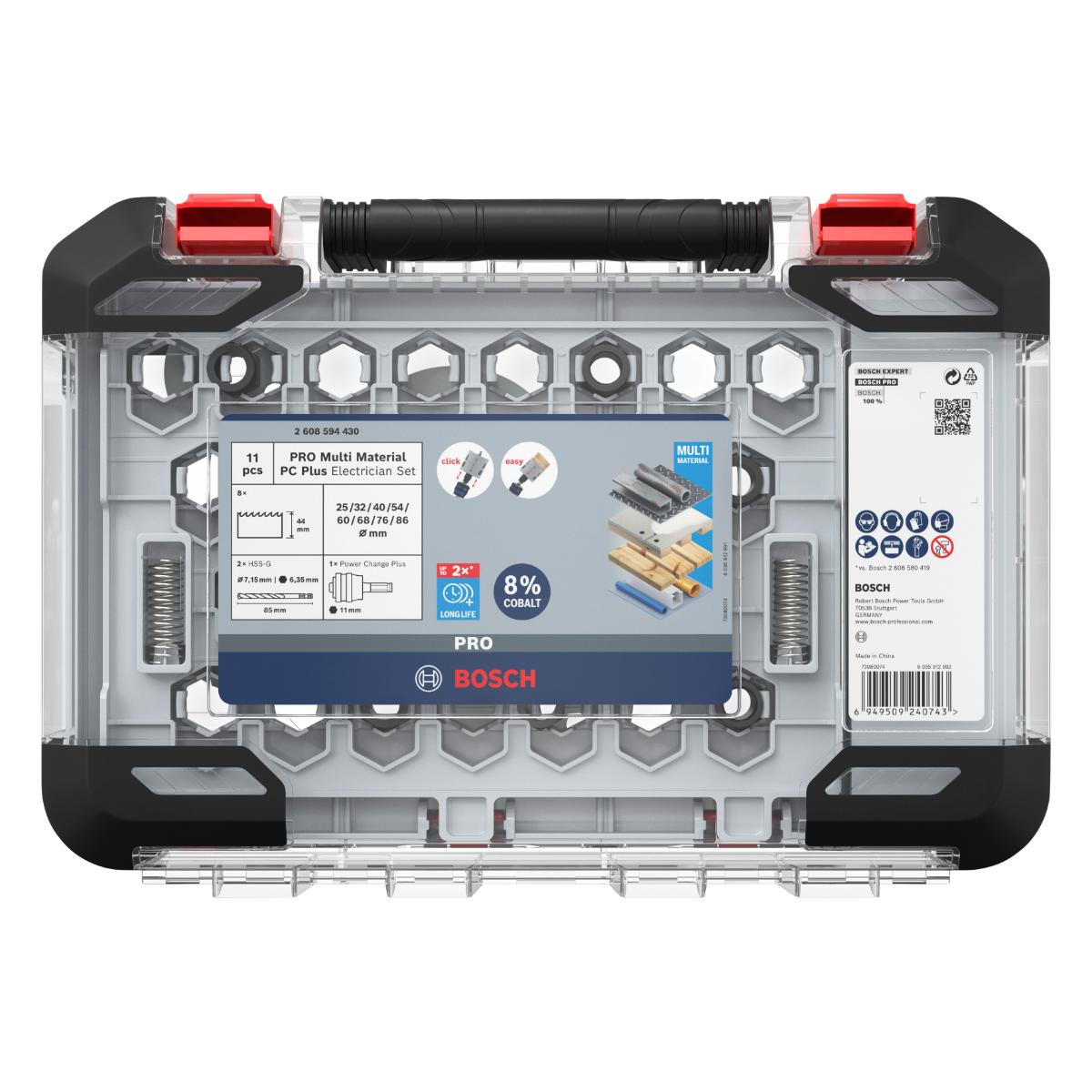 Bosch PRO Multi Material PC Plus Lochsägen ø 25,32,40,54,60,68,76,86 - 11 teiliges Set