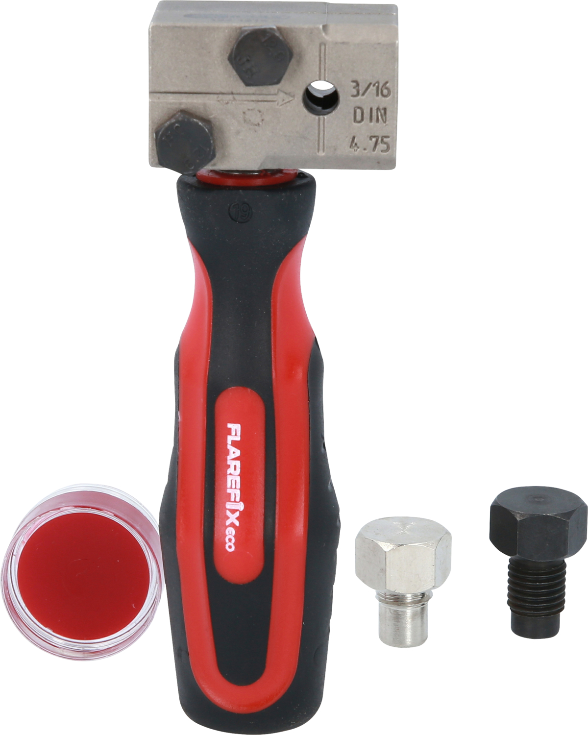KS Tools FLAREFIXeco 4,75 mm Universal-Bremsleitungs-Bördelgerät-Satz, 4-tlg