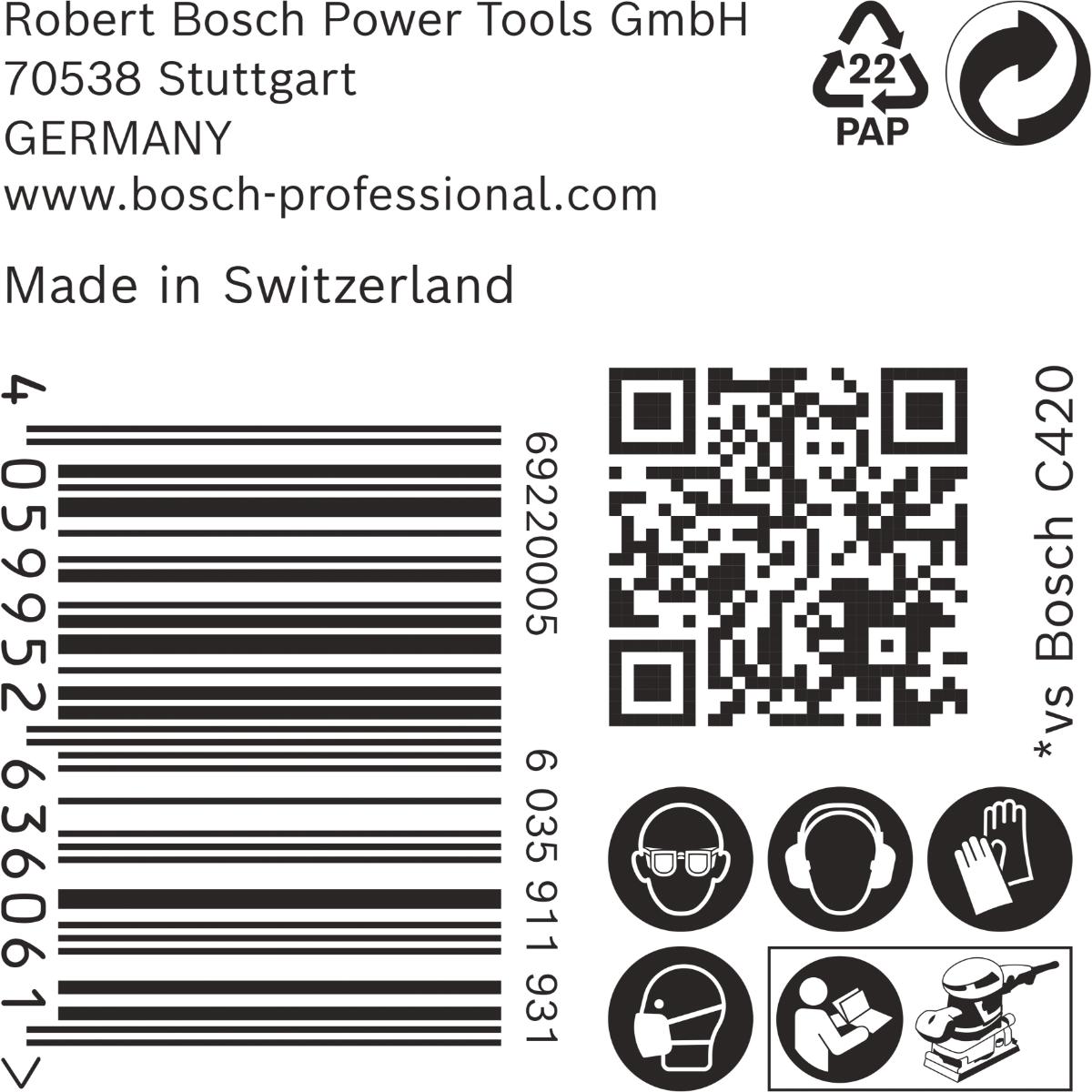 Bosch EXPERT C470 Schleifpapier, 115 x 107 mm, 50 Stück