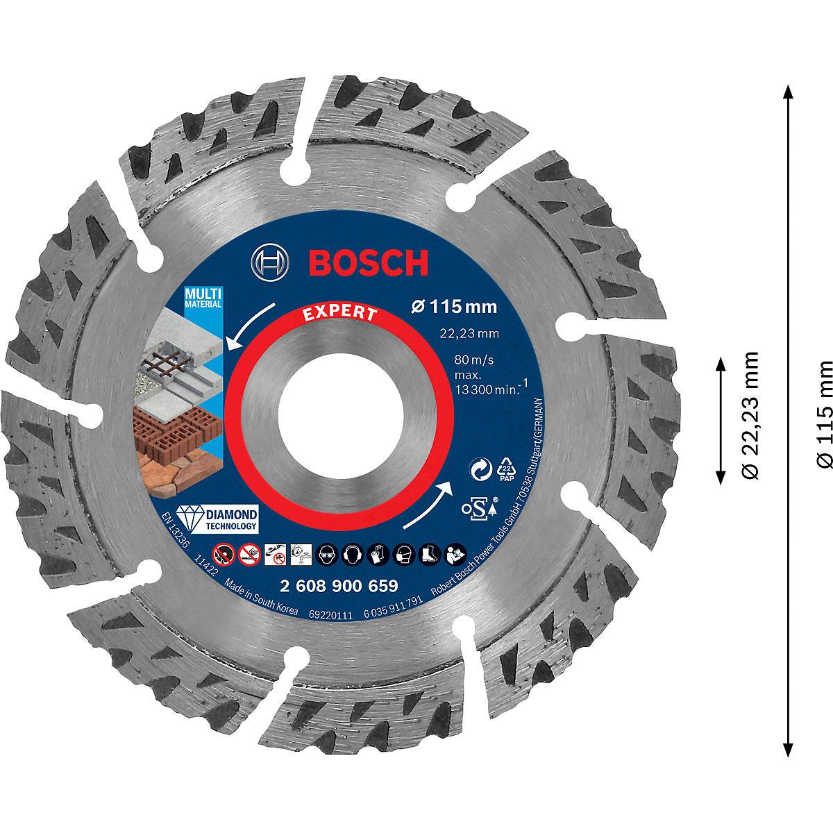 Bosch EXPERT MultiMaterial Diamanttrennscheiben, für kleine Winkelschleifer