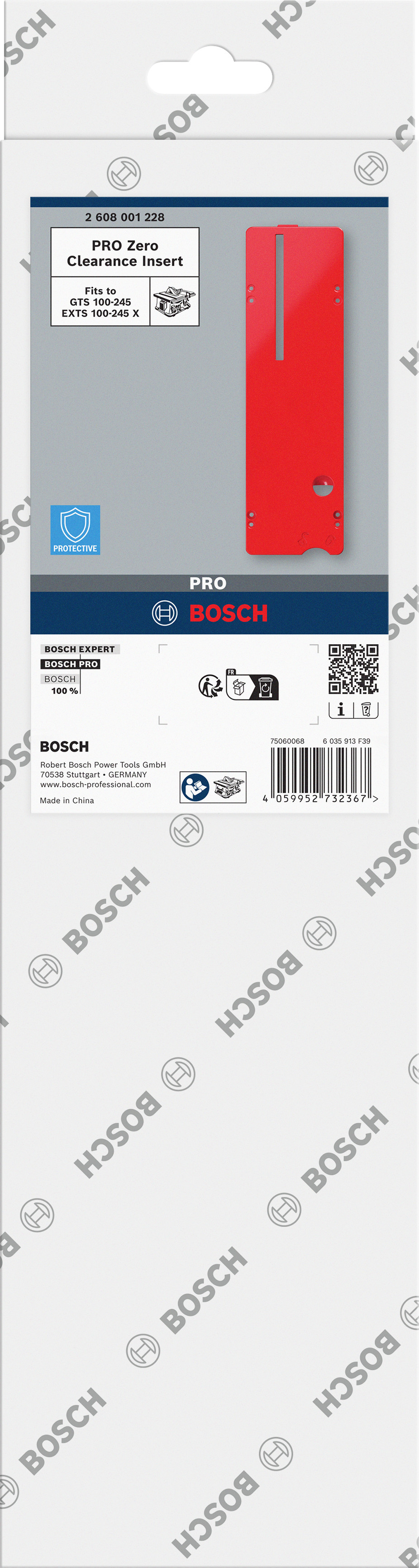 Bosch PRO Zero Clearance Einsatz für Tischkreissägen GTS/EXTS 100-254