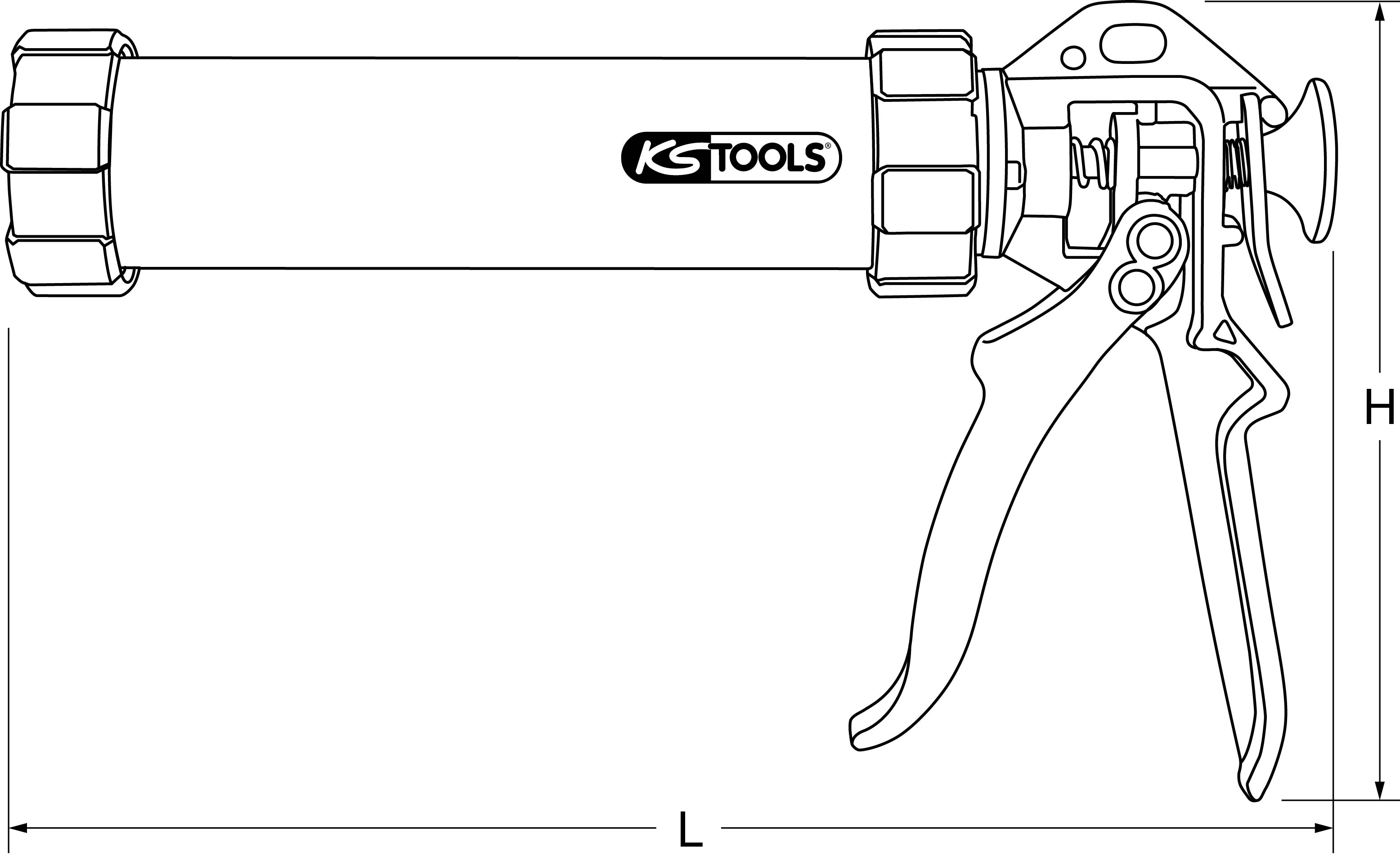 KS Tools Hand-Kartuschen-Pistole 310 ml, 340mm