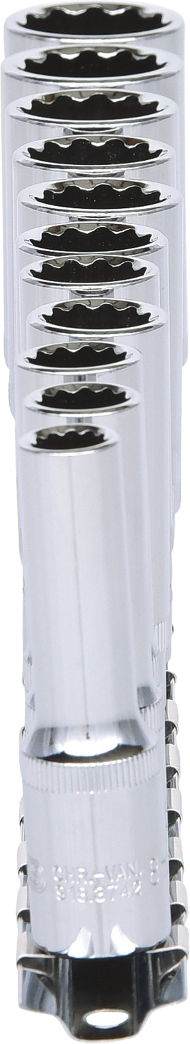 KS Tools 3/8" CHROMEplus 12-kant-Stecknuss-Satz, lang, 11-tlg 8-19mm
