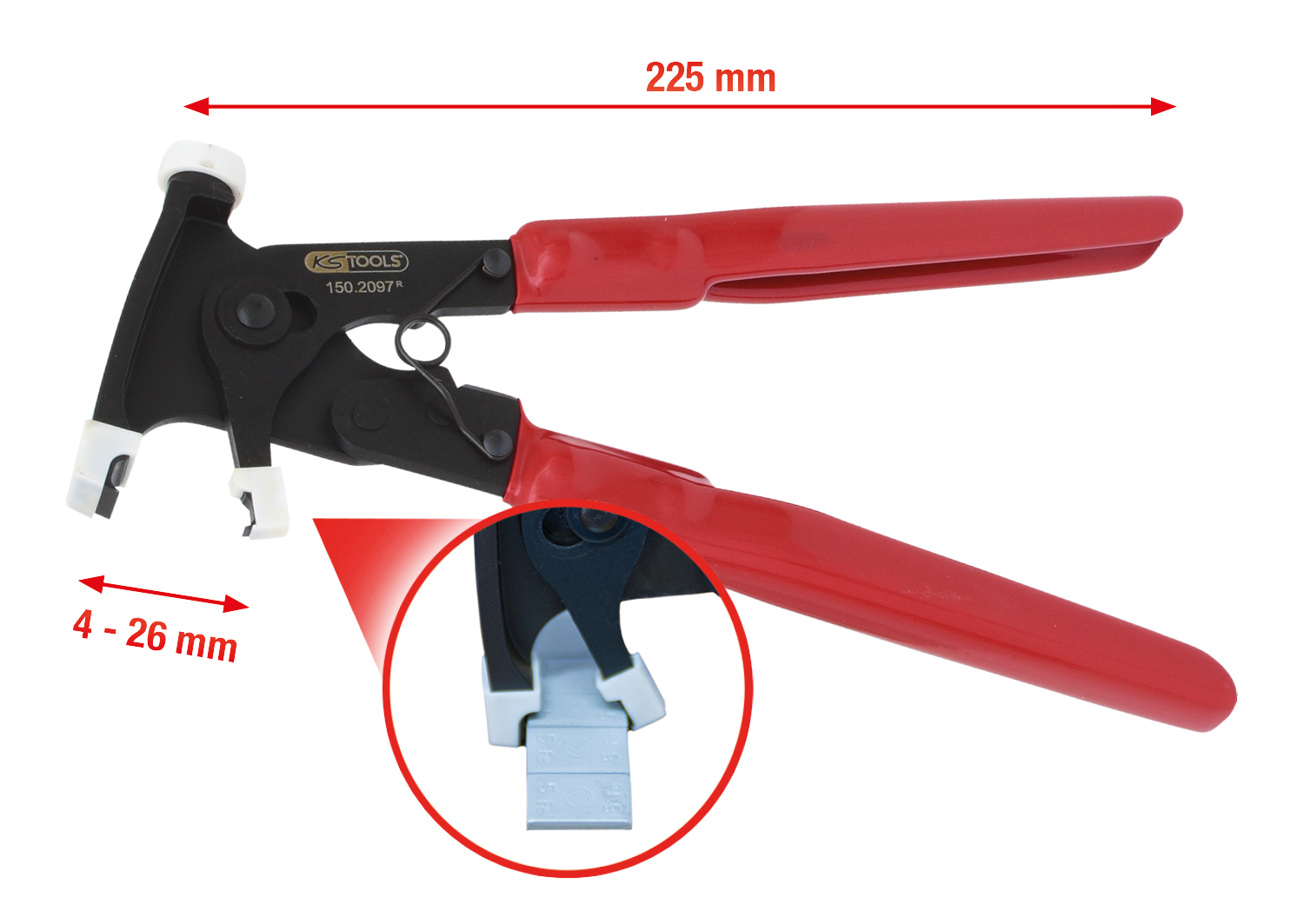 KS Tools Lösezange für geklebte Auswuchtgewichte, 225mm