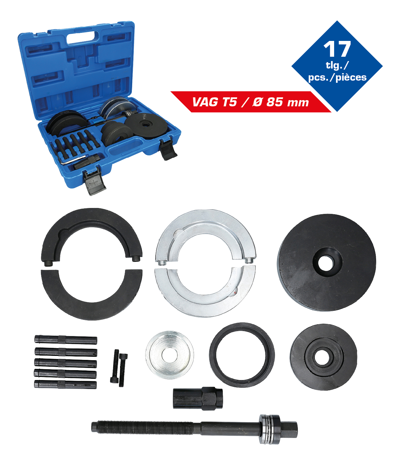 Brilliant Tools Radlager-Werkzeug-Satz, für VAG, Radlager-Nabeneinheit 85 mm - BT671600