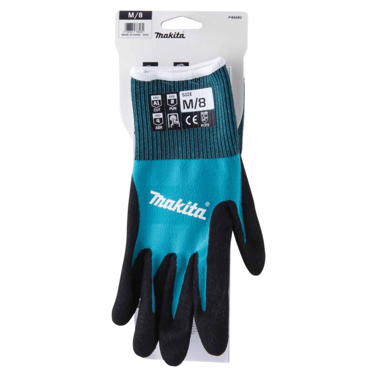 Makita Arbeitshandschuhe - Nitril - Touchscreenfähig - Öl-, Flüssigkeitsbeständig