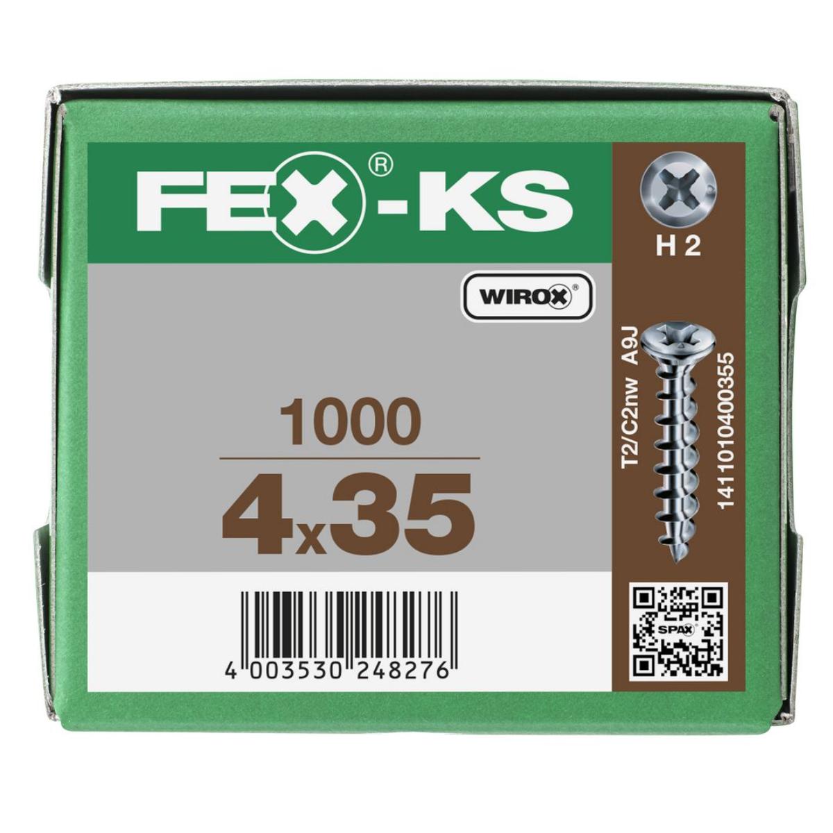 SPAX FEX-KS LINSENSONDERKOPF BREMSRIPPEN KREUZSCHLITZ H2 WIROX 1000 Stück