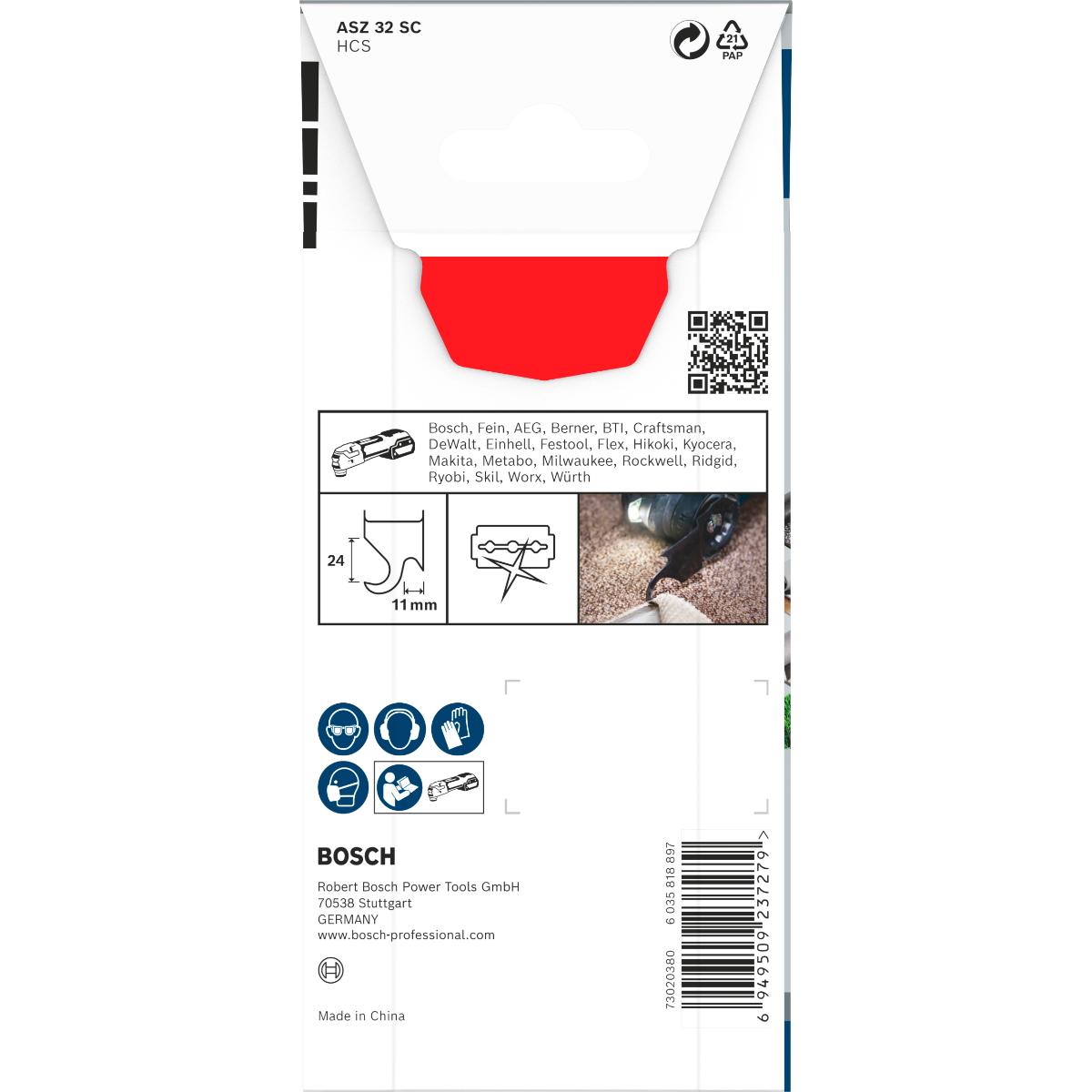 Bosch PRO ASZ 32 SC Blatt für Multifunktionswerkzeuge,24 x 11 mm