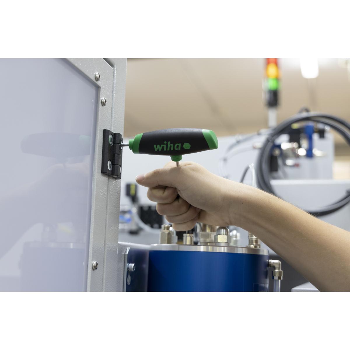 Wiha Stiftschlüssel mit Quergriff Set ComfortGrip TORX 7-teilges Set mit Seitenabtrieb, mattverchromt im Werkbankständer