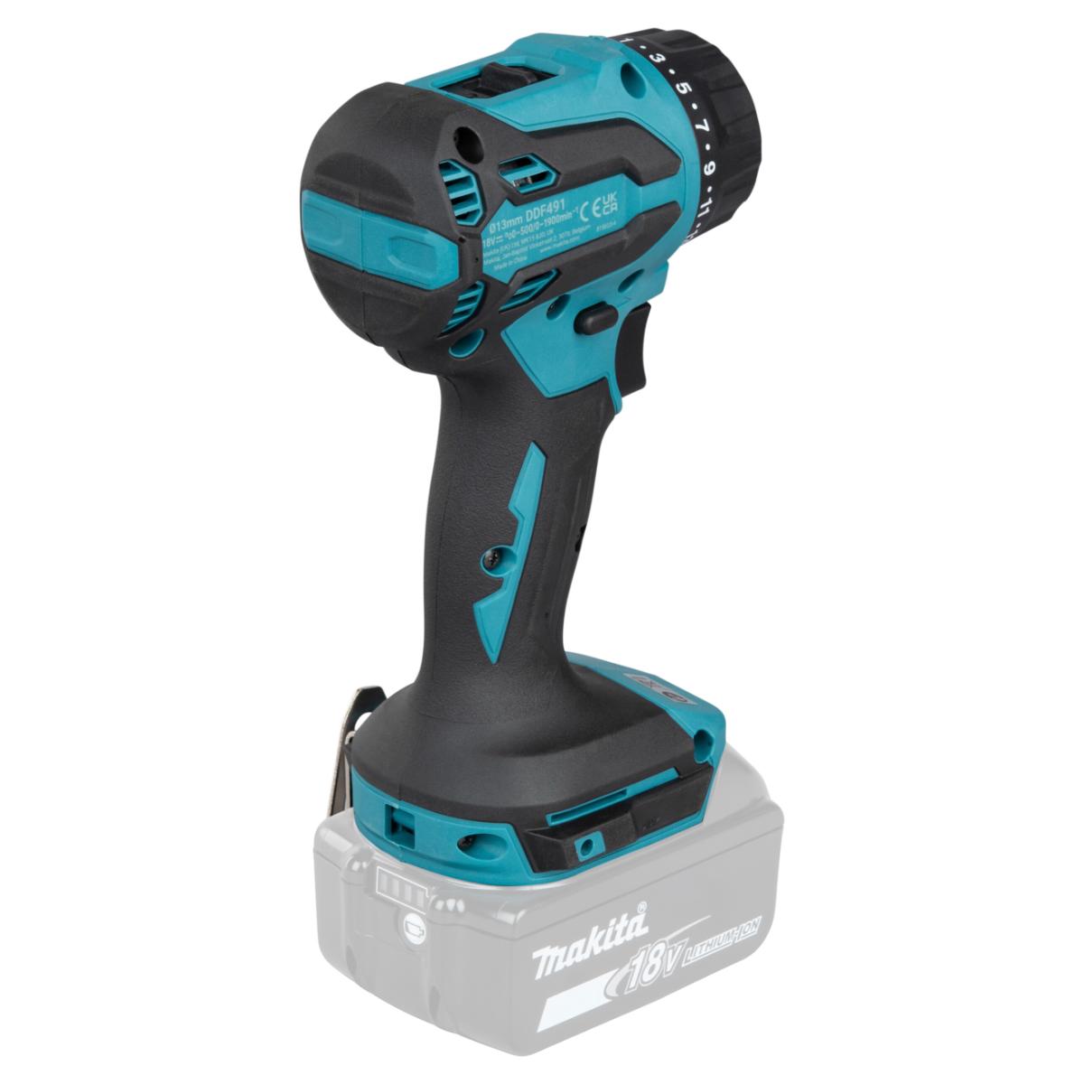 Makita Akku-Bohrschrauber mit Wechselkopfsystem mit 1x Bohrfutter 13 mm LXT 18V - DDF491Z