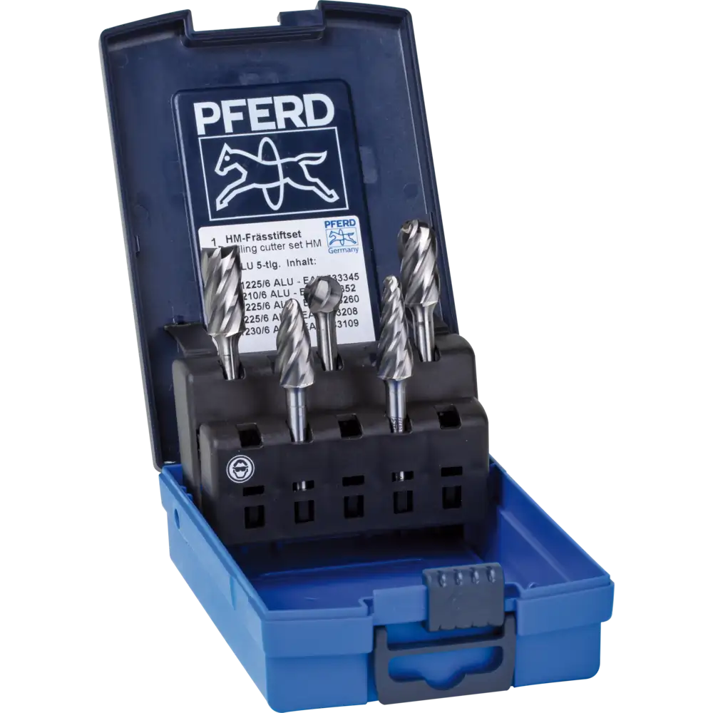 PFERD TOOLS Hartmetall Hochleistungsfrässtift Set ALU 5-tlg. Schaft-Ø 6 mm ALU/NE-Metalle ALU/NE