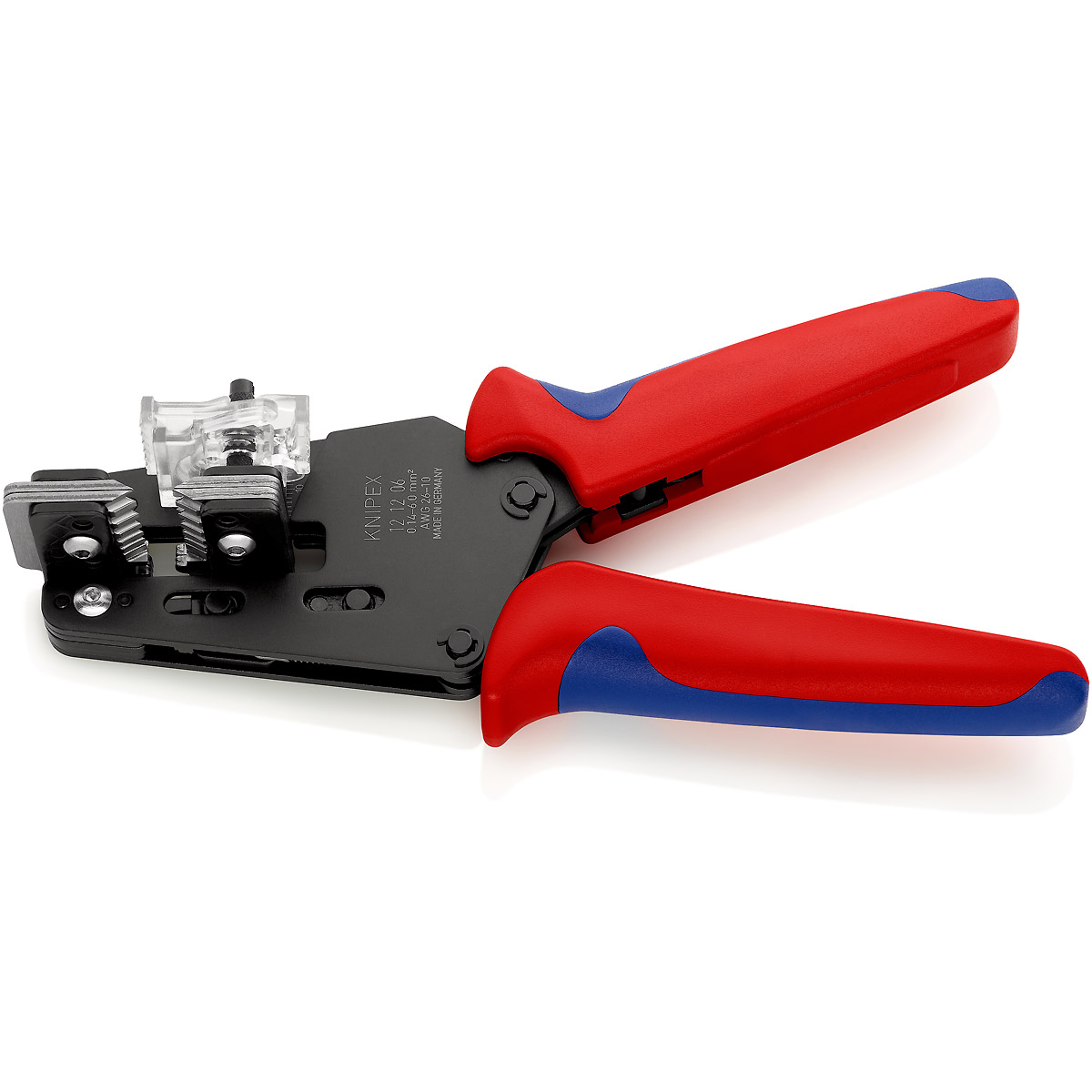 KNIPEX Präzisions-Abisolierzange mit Formmessern 195 mm brüniert mit Mehrkomponenten-Hüllen