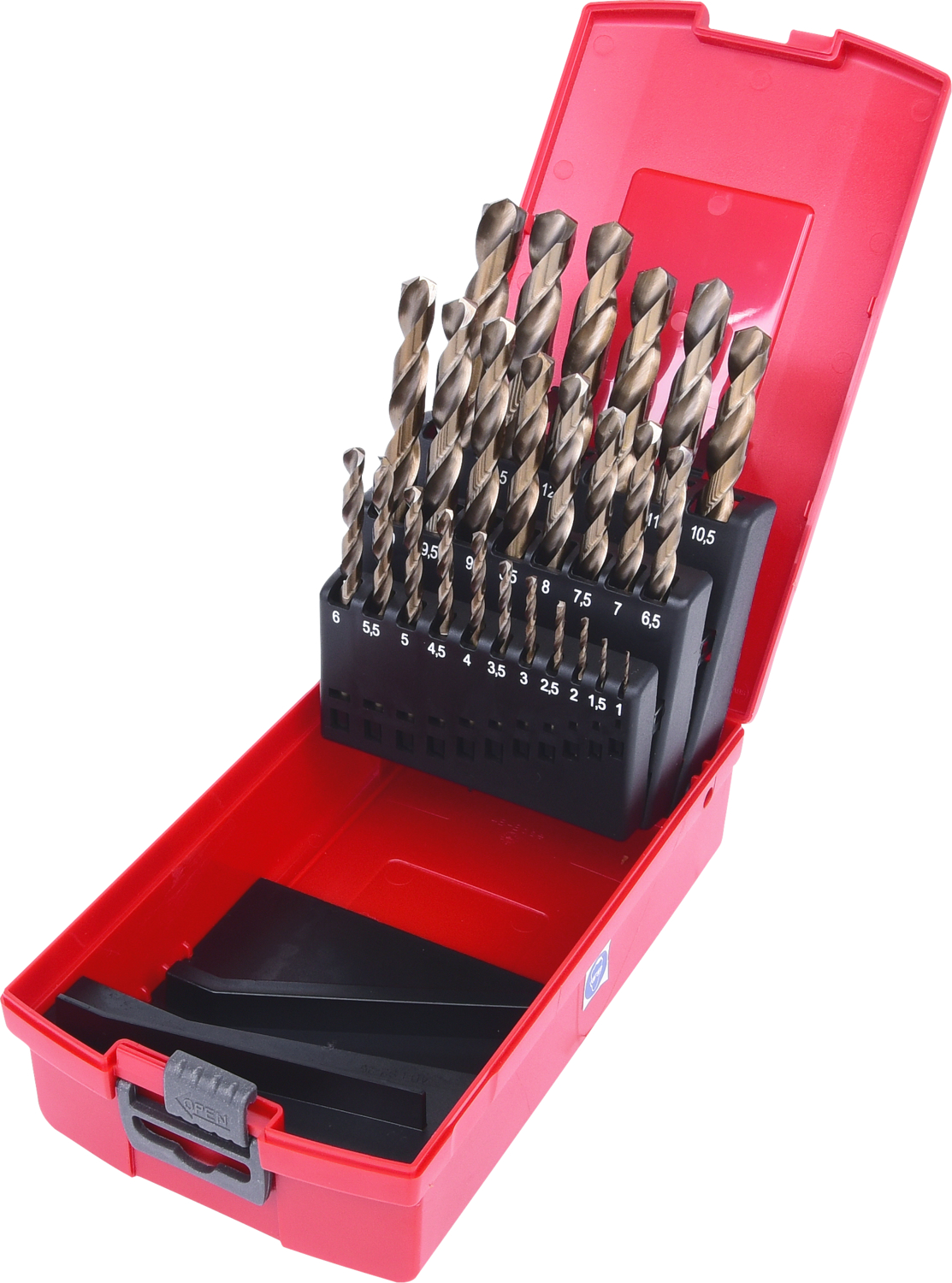 KS Tools HSS-G Co 5 Spiralbohrer-Satz, Kunststoffkassette, 25-tlg, 1-13mm