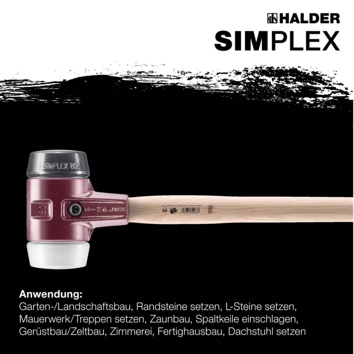 HALDER SIMPLEX - Vorschlaghammer mit TE-Gehäuse und Holzstiel, Gummikomposition / Superplastik