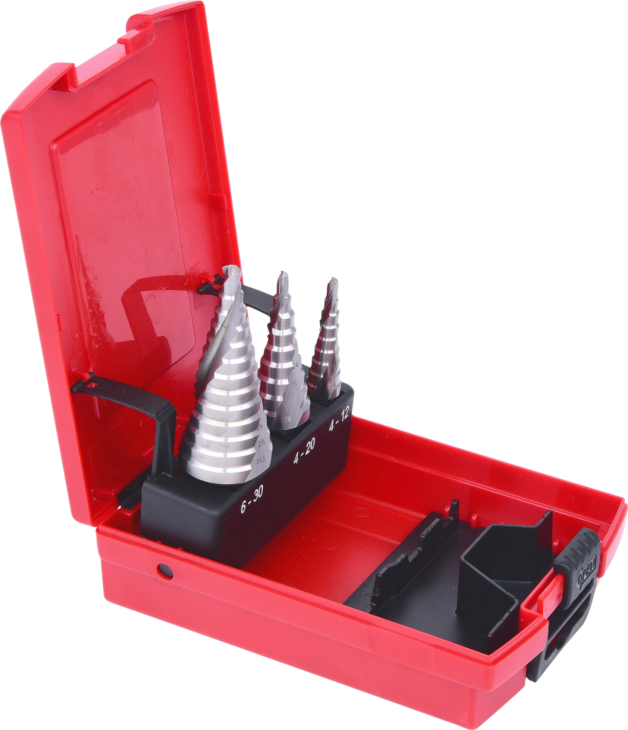 KS Tools HSS Co 5 Stufenbohrer-Satz, Kunststoffkassette 3-tlg