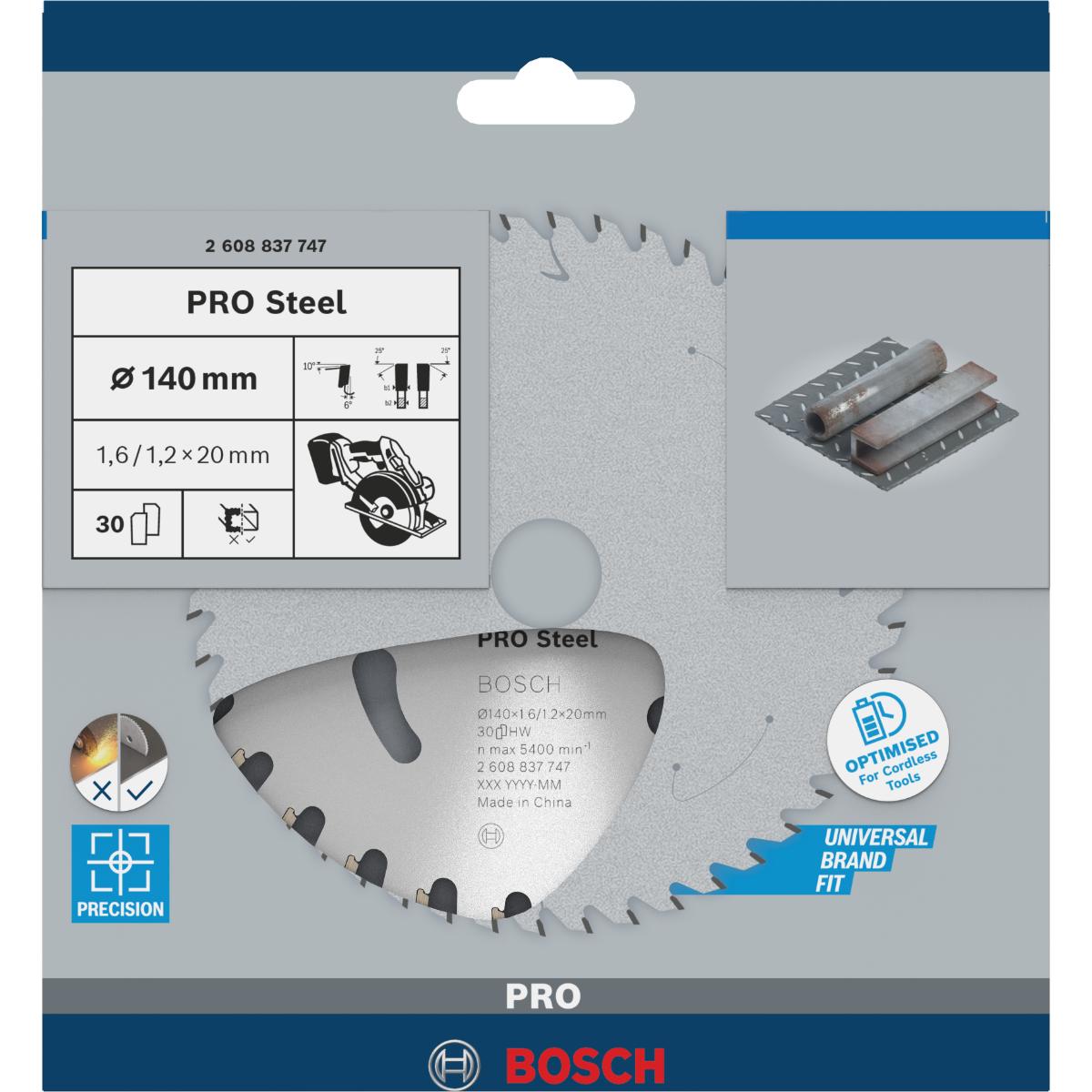 Bosch PRO Akku-Kreissägeblatt Standard for Steel 136 x 1,6/1,2 x 15,875, 30 Zähne