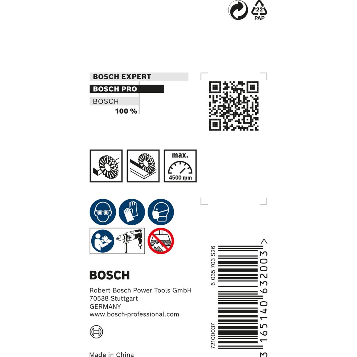 Bosch PRO Scheibenbürste, gewellt, rostfrei, 4500 U/ min