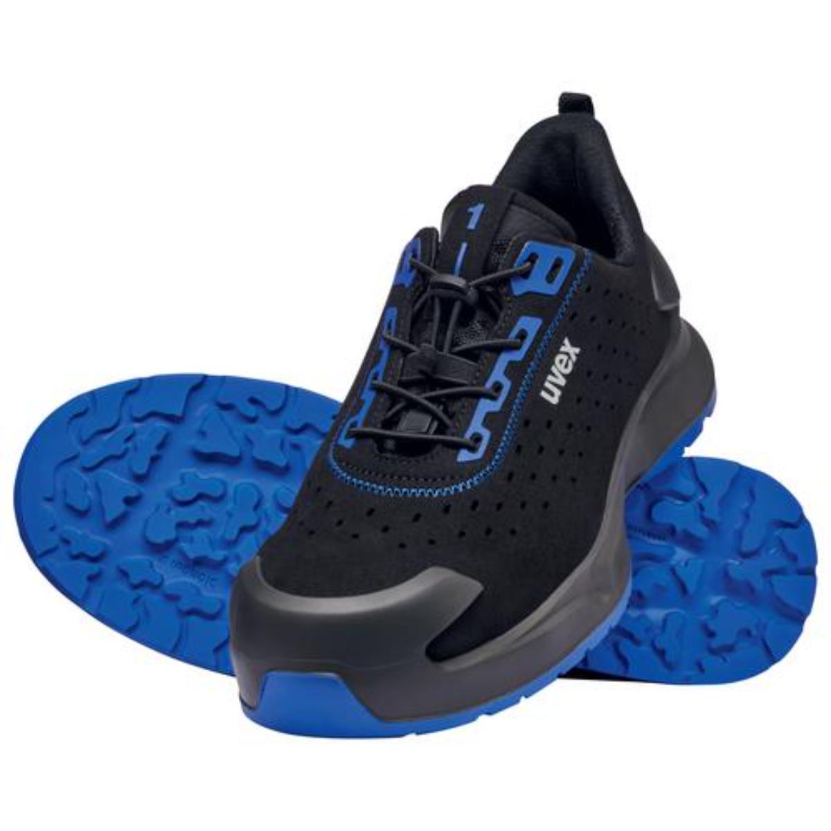 uvex 1 x-craft Sicherheitsschuh Halbschuhe S1, schwarz/blau