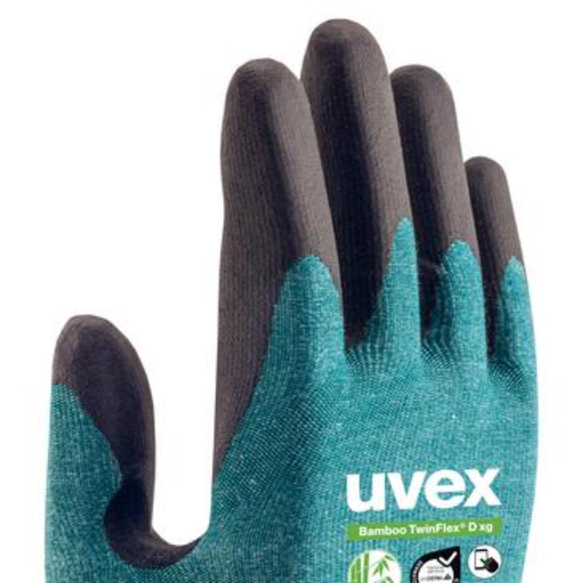 Uvex Bamboo TwinFlex D xg Schnittschutzhandschuh (Touchscreen-Eignung) - 10 Paare